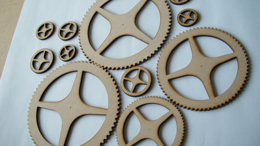 Laser cut cogs in 6mm MDF