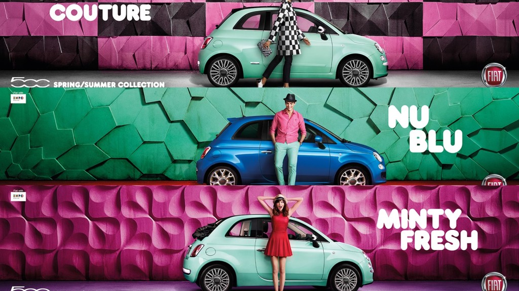 3D machined foam wall panels for Fiat 500 advert