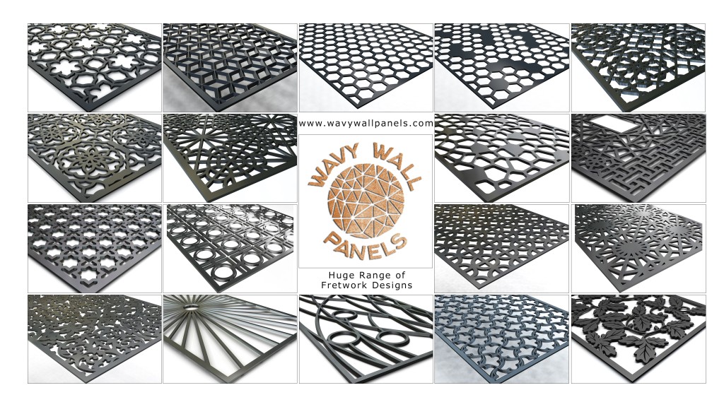 Some of our extensive range of Fretwork Screens - see the full range at www.wavywallpanels.com