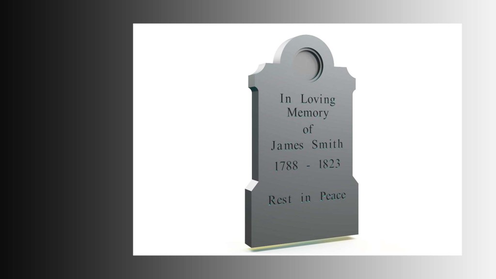 Gravestone machined and 3D carved in PVC foam