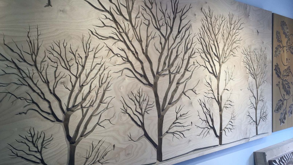 Winter Trees Carved Wall Art